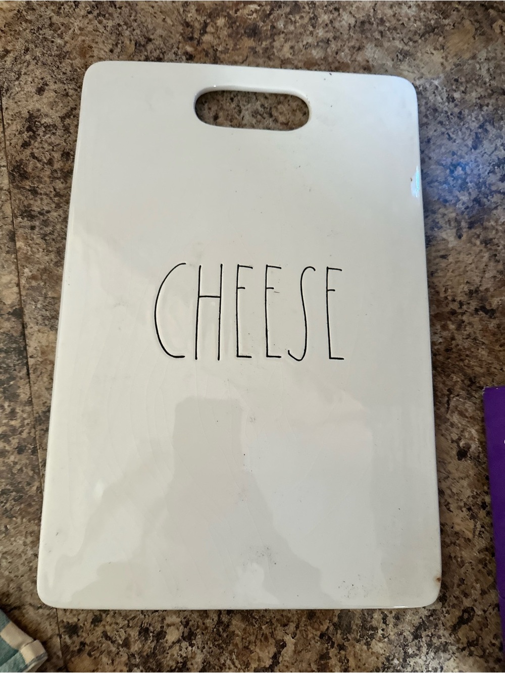 Rae Dunn White "CHEESE" Ceramic Serving Board